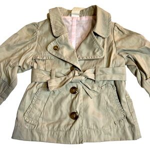 H&M Infant Toddler Baby Girl’s Tan Pea Coat Trench Jacket Sz 2-4 mo